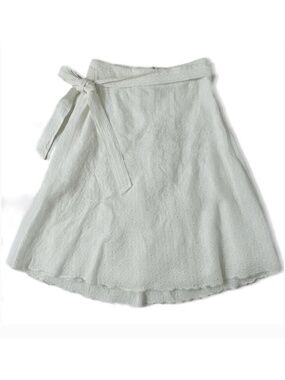 Carson Kressley White Cotton Eyelet Skirt A Line Belted Summer Size 10 NWT